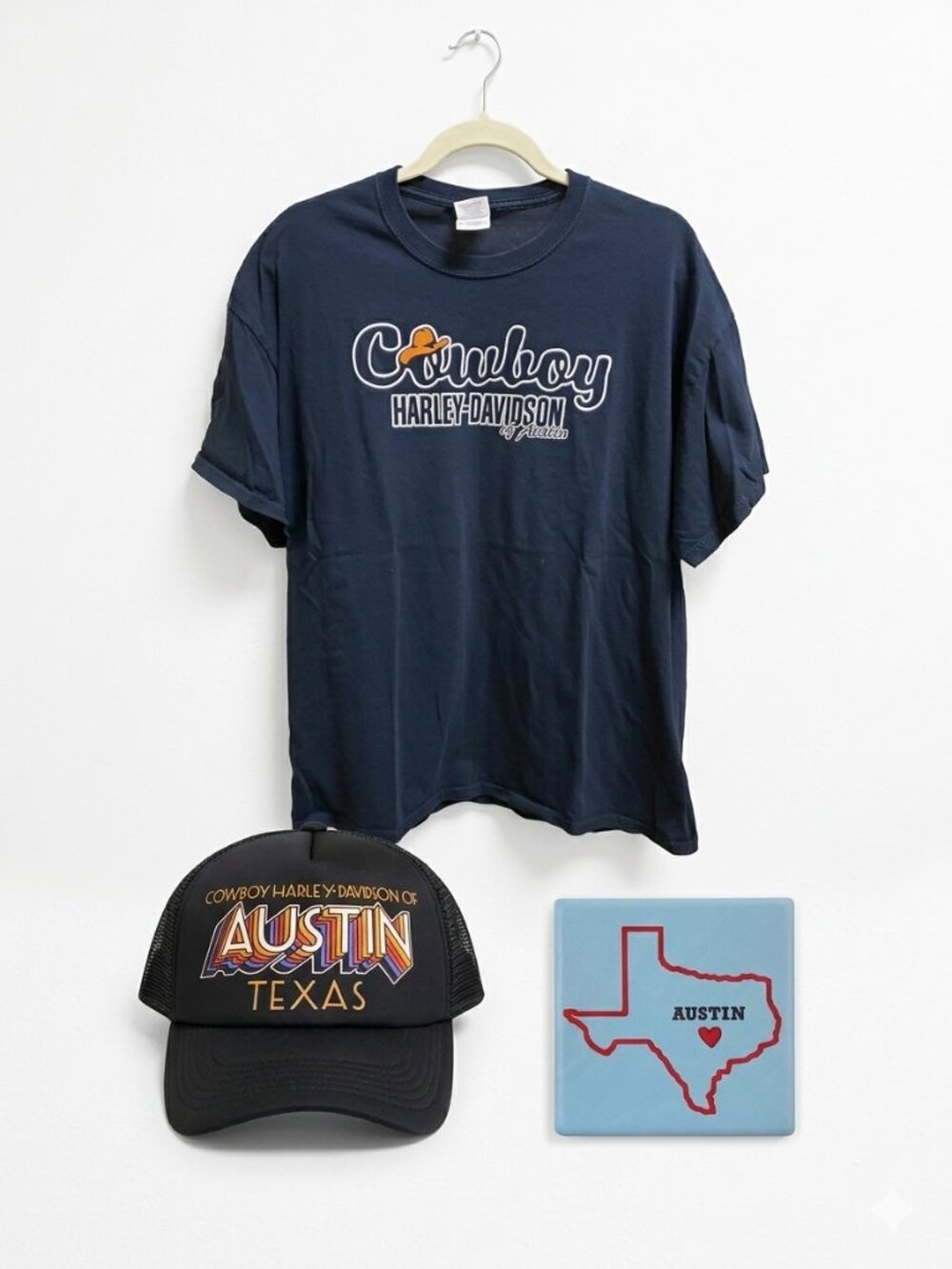Ultimate Austin, Texas / Cowboy Harley Davidson MotorClothes Souvenir Bundle